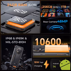 Oukitel G1 Rugged smartphone 10600mAh 24GB+256GB - green