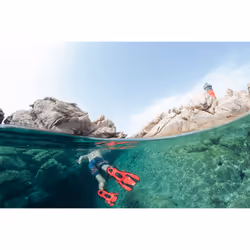 OCEAN REEF  Duo Fins  Fins for Snorkeling and Swimming and Low Weight for Easy Packing and Traveling White  Small  Medium
