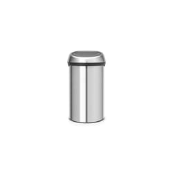 Brabantia 60 Litre Large Kitchen Touch Bin (Matt Steel Fingerprint Proof) Removable Lid, Soft-Touch Open, Easy Clean Rubbish Food Waste Bin