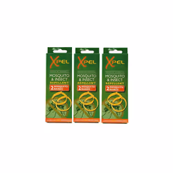 3 x 2 x Adult Xpel Tropical Formula Mosquito/Insect Repellent Bands (Deet Free) by Xpel