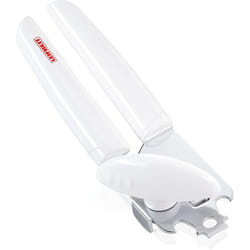 Exact Can Opener, White, Strong Stainless Steel Deluxe Tin Opener, Hardened Steel Geared Cutting Wheel, Effective Opener,