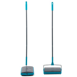 LA024855TQ Carpet Sweeper - Manual Floor Cleaner, Roller To Clean Carpets And Hard Floors, Pet Fur Remover, Easy Use, Brush Comb To Remove Dirt/Hair