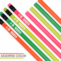 BAZIC Wood Pencil Neon Pencils  Latex Free Eraser  Unsharpened Rewards Pencil for Writing Drawing (8/Pack)  1-Pack