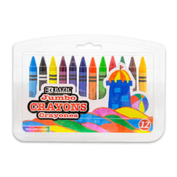 BAZIC Crayons Jumbo 12 Color  Assorted Color Coloring Crayon Set  Non Toxic Drawing Crayons for School Art  Gift for Kids Artist (12/Pack)  1-Pack