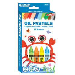 BAZIC Oil Pastel Jumbo 12 Color  Assorted Colors Coloring Drawing Pastel  Art Tool for Kids Indoor Activities At Home School Supplies  1-Pack