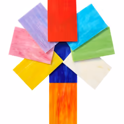 PALJOLLY 9 Pack Stained Glass Sheets  4 x 6 inch Mosaic Glass Stained Glass Supplies Opaque Assorted Colors for Stained Glass Projects and Mosaics