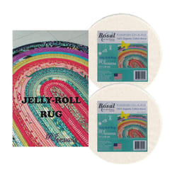 Jelly Roll Rug Kit Bundle, Including Pattern and Two (2) Rolls of Bosal Katahdin Batting On-A-Roll (Standard Version)