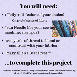 Jelly Roll Rug Kit Bundle, Including Pattern and Two (2) Rolls of Bosal Katahdin Batting On-A-Roll (Standard Version)