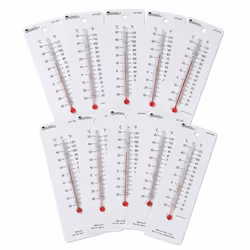 Learning Resources LER0302 Student Thermometers 10/Pk 2 X 6 Plastic Backing