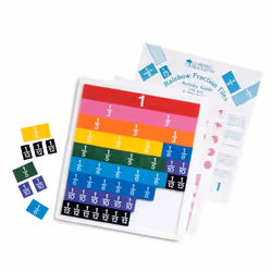 Learning Resources Rainbow Fraction Plastic Tiles With Tray