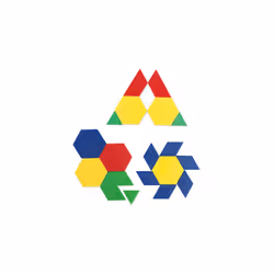 Learning Resources Plastic Pattern Blocks .5cm  Counting & Sorting  Early Math Concepts  Set of 100 Blocks  Grades PreK+Ages 3+
