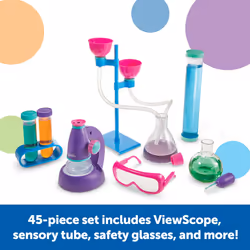 Learning Resources Primary Science Deluxe Lab Set Pink - 45 Pieces  Ages 3+  Science Kit for Kids  STEM Toys for Kids  Preschool Science Kit  Science