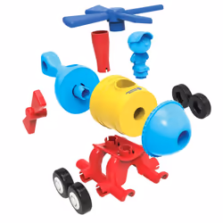 Learning Resources 1-2-3 Build It - Rocket-Train-Helicopter