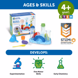 Rainbow Reactions Preschool Science Lab Set, Ages 4+, Colour-Mixing Science Experiments for Kids, STEM Toys for Kids, 14 Pieces