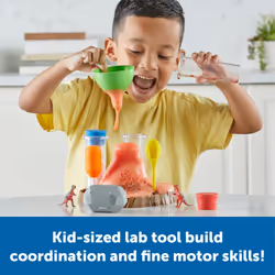 Fizzy Volcano Preschool Science Lab Set Ages 4+, Fizzy Foamy Reactions Chemistry Experiments for Kids, STEM Toys for Kids, 13 Pieces