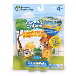 Learning Resources Coding Critters Pair-A-Pets Dogs Hunter & Scout Screen-Free Early Coding Toy For Kids  Interactive STEM Coding Pet  5 Pieces  Ages