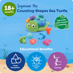Learning Resources Seymour the Counting Shapes Sea Turtle  Travel Toys  Preschool Learning Activities  Sorting And Stacking Toys  Easter Basket Toys
