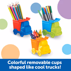 Learning Resources Create-a-Space Kiddy Caddy: Trucks pen/pencil holder Blue, Green, Orange, Yellow