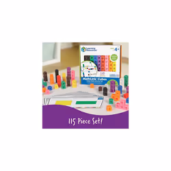 Learning Resources MathLink Cubes Early Math Activity Set - 115 Pieces  Ages 4+  Kindergarten STEM Activities  Linking Cubes  Connecting Cubes