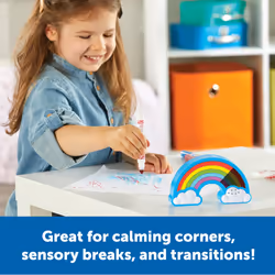 Rainbow Visual Timer for Kids, Sensory Timer for Autism, ADHD, 5 Time Increments, Light or Dark Mode, Ages 3+