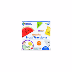 LER5068 Magnetic Fruit Fractions, Number Learning, Montessori Maths, Kids, Educational Indoor Games, 24 Pieces, Age 6+, Multi ...