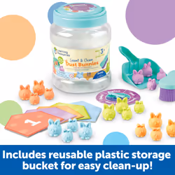 Count & Clean Dust Bunnies, Toddler Activities, Educational Toys Set, Colour Teaching Toys, 29 Pieces, Age 3+,Multicolor,Medium