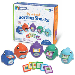 Learning Resources Say-a-Sound Sorting Sharks - Montessori Toys  Kindergarten Learning Activities  Phonemic Awareness Flash Cards  Dyslexia Tools for