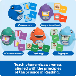 Learning Resources Say-a-Sound Sorting Sharks - Montessori Toys  Kindergarten Learning Activities  Phonemic Awareness Flash Cards  Dyslexia Tools for