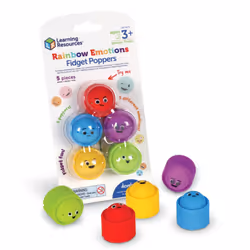 Rainbow Emotion Fidget Poppers, 5 Pieces, Ages 3+, Sensory Toys, Social-Emotional Learning, Sensory Toys for Toddlers, SEL Sk ...