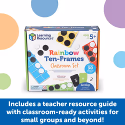 Learning Resources Rainbow Ten-Frames Classroom Set  140 Pieces - Math Tools for Students Ages 5+  School Supplies and Teacher Resources  Classroom Su