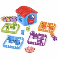 LER6809 Puppy Em-Up Pups, Preschool Set, Sort by Height, Weight, Number & Ear Pattern, Ages 3+, Multi-Coloured, M