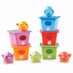 Peek-a-Bird Learning Buddies, Toddler Activities, Educational Toys, Educational Toy Set, Colour Teaching Toys, 15 Pieces, Age 18 Months+