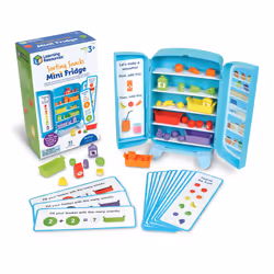 Learning Resources Sorting Snacks Mini Fridge 51 Pieces Ages 3+ Toddler Toys Educational Toys Snack Toys Plastic Food To ...