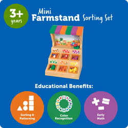 Learning Resources Mini Farmstand Sorting Set - Play Food for Kids  Sorting Toys for Toddlers  Toddler Toys  Gifts for Kids Ages 3+
