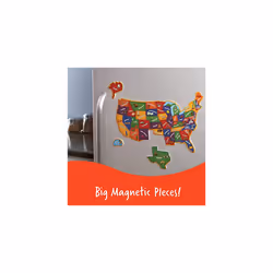 Learning Resources Magnetic US Map Puzzle - 44 Pieces  Puzzles for Kids Ages 4+  US Map for Kids Learning  Geography for Kids Kindergartner Learning T