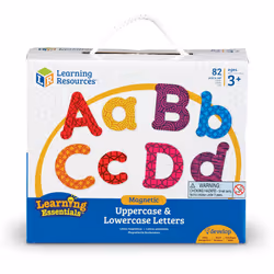 Learning Resources Colorful Magnetic Uppercase and Lowercase Letters Whiteboard Accessories 82 piece set Ages 3+