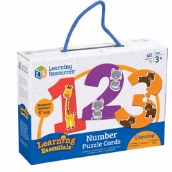 Learning Resources Number Puzzle Cards Early Number Recognition Toddler Puzzle 20 Self-Correcting Puzzles 40 Pieces Ages ...