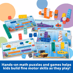 MathLink Cubes Kindergarten Math Activity Set Sea Adventures!, Math Teaching Toys, PreKManipulatives, Children  s Math Games, 115 Pieces, Age 5+