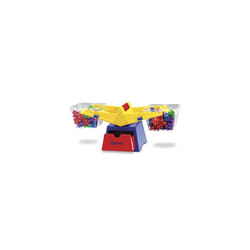 Explore volume and compare solids and liquids with this sturdy bucket balance, including weights and counters