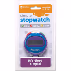 Learning Resources Simple Stopwatch Clock Time Keeping - Colours Vary
