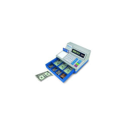 Learning Resources LSP2629-EUR Pretend Calculator Cash Register with Euro Play Money