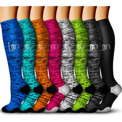Compression Socks (8 Pairs)  15-20 mmHg is Best Athletic for Men & Wom