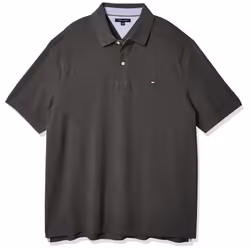 Tommy Hilfiger Men's Polo Shirt Regular Fit Medium Grey Heather Large