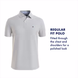 Tommy Hilfiger Men's Polo Shirt Regular Fit  Medium Grey Heather Large