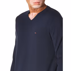 Tommy Hilfiger Men's Cotton V Neck Sweater  Masters Navy  Large