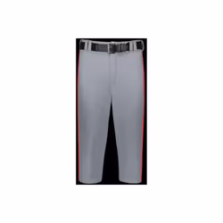 Russell R21LGM.B9T.L Adult Piped Diamond Series Knicker 2.0 Pant, Baseball Gray & True Red - Large