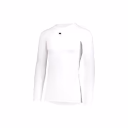 Russell R20CPM.WHI.3XL Long Sleeve Compression T-Shirt, White - 3XL