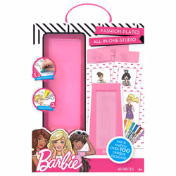 Barbie Fashion Plates All in One Studio Sketch Design Activity Set - Fashion Design Kit for Kids Ages 6 and Up
