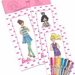 Barbie Fashion Plates All in One Studio Sketch Design Activity Set - Fashion Design Kit for Kids Ages 6 and Up