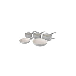 Swan Retro SWPS5020GRN 5 Piece Aluminium Pan Set With Glass Lid, Non Stick Ceramic Coating, Grey